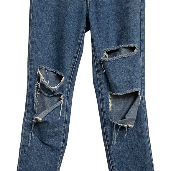 PacSun Distressed Mom Jeans Women's Size 24 Blue Ripped High Waist Grunge Y2K - Picture 4 of 15